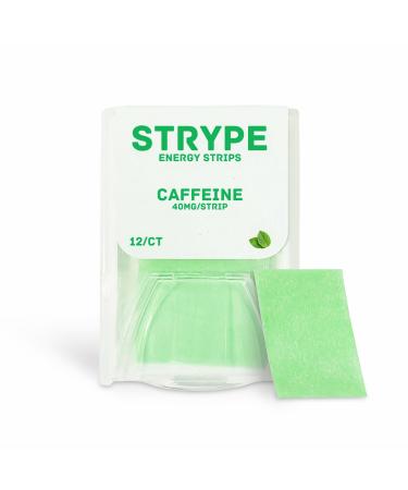 STRYPE Energy Strips | Instant Caffeine in a Strip | 80mg of Caffeine per Serving | Portable Caffeine + Breath Strips | Zero Calories & Zero Sugar | Spearmint | 12 Strips per Pack