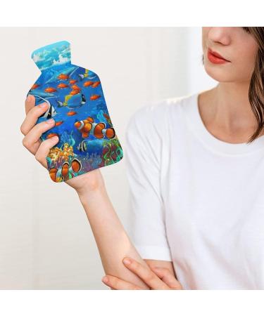 Underwater Hot Water Bottle with Plush Cover - Bed Bottle Hand Warmer for Adults & Kids | 26.5x15.3cm - International Shipping Available - Buy Online on GoSupps.com