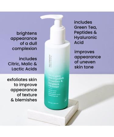 Urban Skin Rx LacticGlow Micropolish Cleanser - Resurface Brighten & Clarify Skin | Daily Gentle Scrub with Lactic Citric & Hyaluronic Acid | 6.0 Oz - Buy Online on GoSupps.com