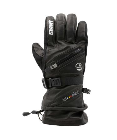 SWANY Men's X-Cell 2.1 Sports Moisture-Wicking Quick-Drying Warm Durable Flexible Leather Winter Gloves Black Large