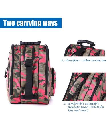 Holisogn Ice and Roller Skate Bag - Premium Camouflage Rose Red Fashion Bag for Kids, Teens, and Adults - Buy Online on GoSupps.com