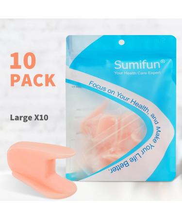 Sumifun Gel Toe Separator - 10 Pack Big Toe Spacers - Bunion Corrector & Straightener for Overlapping Toes - Beige (Large) - Buy Online on GoSupps.com