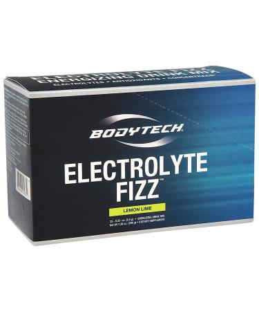 BodyTech Electrolyte Fizz Packets, Lemon Lime Supports Energy Endurance with 1200MG of Vitamin C, On The Go Refreshment (32 Packets)