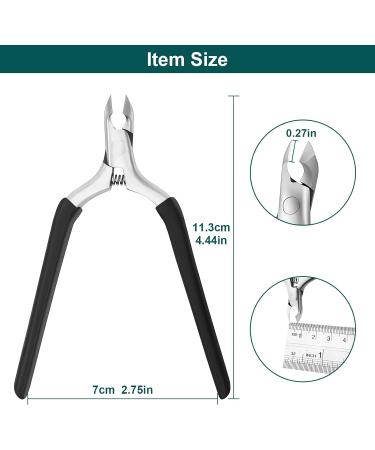 ANRUI Professional Cuticle Nipper with Non-Slip Silicone Handle - Medical Grade Stainless Steel Cubical Cutter for Dry Skin (Black) - Buy Online on GoSupps.com