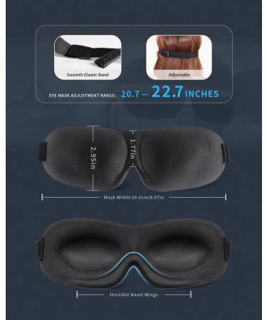 Blackout Sleep Mask for Side Sleepers - 3D Contoured Eye Cover with Invisible Nose Pad | Ultra Soft Breathable Blindfold for Men & Women | Ideal for Travel Napping & Yoga - Buy Online on GoSupps.com