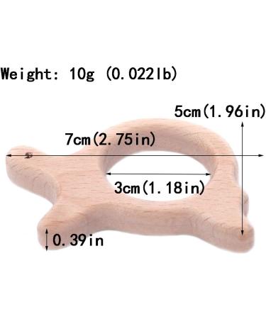 Wendysun 3pcs Lovely Cartoon Wood Teether Pure Natural Animal Tortoise Shape Baby Teething Nursing Beech Teether Baby DIY Pendant Toy (3pcs) - Buy Online on GoSupps.com