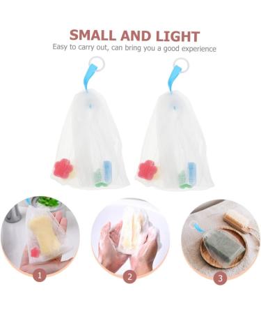 Healeved 8 Pcs Foaming Net Foam Soap Body Exfoliator Soap Sack Saver Pouch Net Bag for Soap Pe White - Buy Online on GoSupps.com