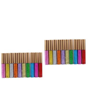 FOMIYES 20 Pcs Metallic Eyeliner Liquid Eyeliner Shimmery Eyeliner Eye Shadow Flash Set 1 count (Pack of 1) Assorted Colorx2pcs
