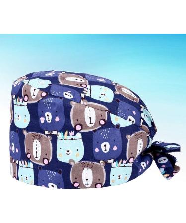 TENDYCOCO Printed Surgical Cap - Adjustable Nurse Hat for Scrubs - Buy Online on GoSupps.com
