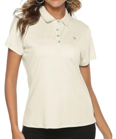 Women's Golf Polo T-Shirt | Moisture-Wicking, Quick Dry, Lightweight | TBMPOY C14, Eggnog - Size Large - Buy Online on GoSupps.com