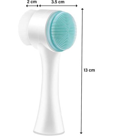 Facial Cleansing Brush 2 Pcs 2 In 1 Face Brush 3D Facial Brush with Soft Bristles Double Sided Silicone Wash Brush Exfoliating Brush for Deep Cleansing Removing Blackhead and Massaging (PINK & BLUE) - Buy Online on GoSupps.com
