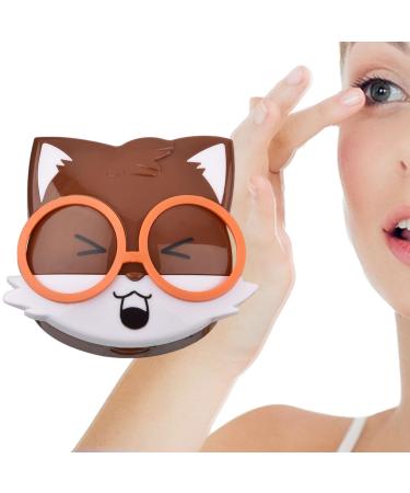 THAELY Contact Cases Travel Portable Animal Cartoon Contact Glasses Storage Box - Cute Squirrel Design Eye Contacts Organizer Case for Outdoor Traveling and Home Use