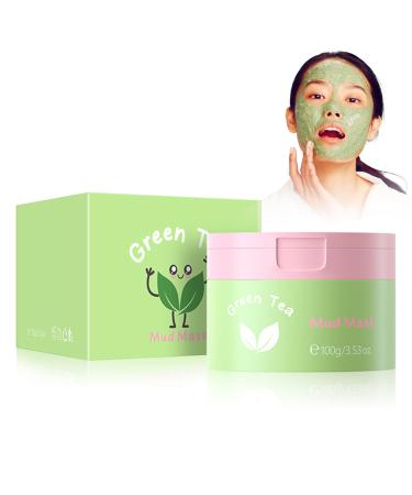 Crsetmyth Green Tea Clay Mask Facial mask green tea 100 g natural cosmetics against pimples blackheads and acne antiaging care for dry and impure skin deep cleansing mask for face