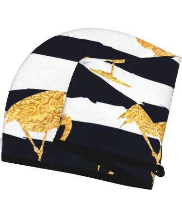 Gold Flamingo Microfiber Hair Towel - Super Absorbent & Quick Dry Wrap for Long Curly & Thick Hair | Soft Coral Velvet Design - Buy Online on GoSupps.com