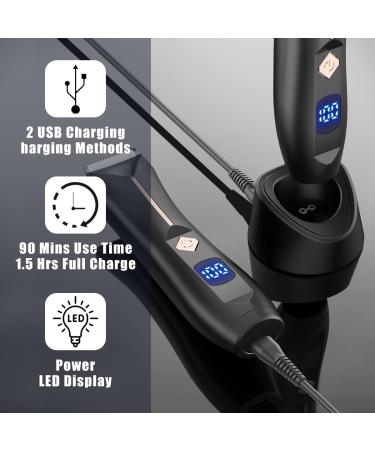 Buy Electric Body Hair Trimmer - LED Display USB Charging Waterproof with 4 Length Combs - Buy Online on GoSupps.com