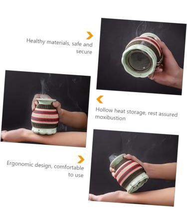 Beavorty 3 Sets Moxibustion Pot & Electric Facial Massage Device - Ceramic Moxa Burner for Full Body Massage & Relaxation - Buy Online on GoSupps.com