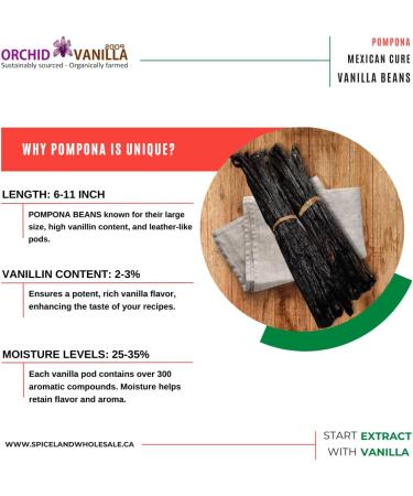 Pompona Vanilla Beans Mexican Cure Madagascar (2 Pound) - Buy Online on GoSupps.com