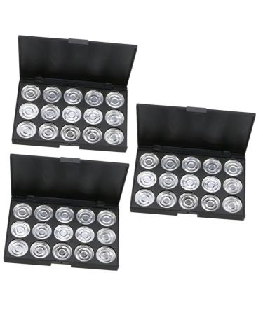 CANIGHT 3pcs 15 Empty Eyeshadow Palette Cosmetic Cases for Traveling Travel Cosmetic Case Eye Shadow Silver