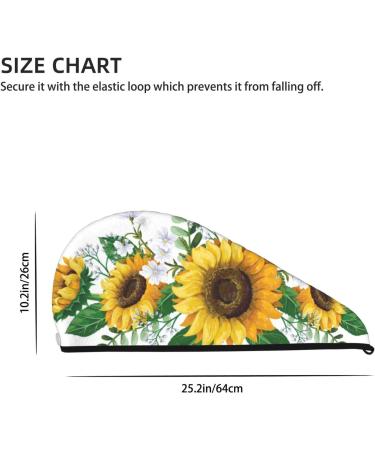 Sunflowers Microfiber Hair Towel Super Absorbent Coral Velvet Wrap for Women | Quick Dry for Long Curly & Thick Hair - Buy Online on GoSupps.com