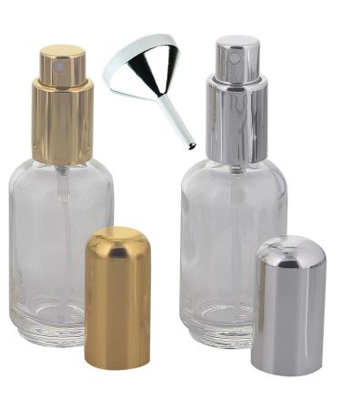 Shop Kosmetex 30ml Rounded Glass Perfume Bottles with Atomizer - Set of 2 + Funnel | Empty Colognes & Perfume Bottles for International Shipping - Buy Online on GoSupps.com