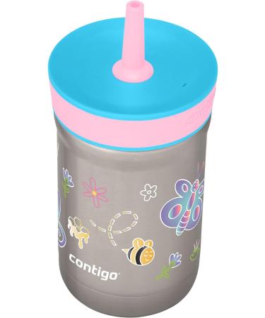 Contigo Kid's 12 oz. Leighton Spill-Proof Stainless Steel Tumbler with Straw Raspberry/Azalea