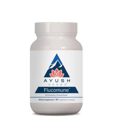 Ayush Herbs Flucomune - Immune Support Supplement Sinus Support for Women & Men Herbal Lung & Respiratory Balance for Adults - 90 Vegetarian Capsules (1 Count)