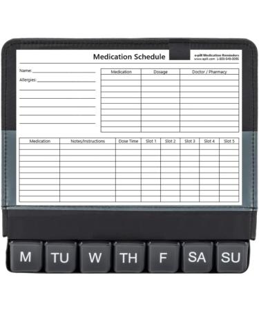 e-Pill 5x Daily 7-Day Large Pill Organizer | Vitamin & Medicine Box with Discreet Black Case - International Shipping Available - Buy Online on GoSupps.com