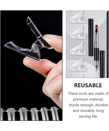 POPETPOP 1 Set nail extension set clear fake nail tips clear acrylic nail tips nail extension forms extension nail gel Manicure Extension False Nail pedicure brush plastic artificial 17.8x1.2cm As Shown - Buy Online on GoSupps.com