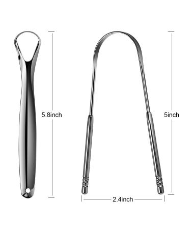 Savita Stainless Steel Tongue Cleaner Set - 4 Medical Tongue Scrapers for Bad Breath - Adult Oral Care Brush with Grip - Buy Online on GoSupps.com