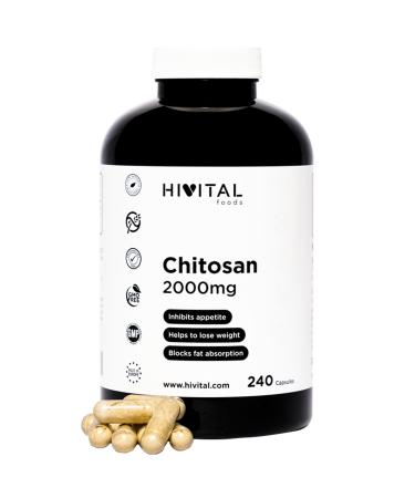 Marine Chitosan 2000 mg. 240 capsules for 2 months of treatment. Natural Chitosan from the Chitin of Crustaceans. Natural fiber to block the absorption of fats.