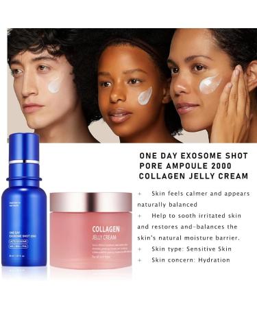 Glow Boost Duo Collagen Jelly Cream & Zero Exosome Shot Facial Serum Pore Care Firming Elasticity Hydration Korean Skin Care - Buy Online on GoSupps.com