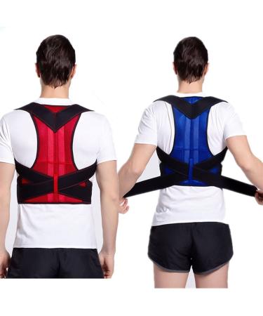 Posture Corrector for Men and Women Back Brace Lumbar Support Belt Adjustable Upper Waist Support for Clavicle Providing Pain Relief from Neck Shoulder (Color : Red Size : X-Small) (Red X)