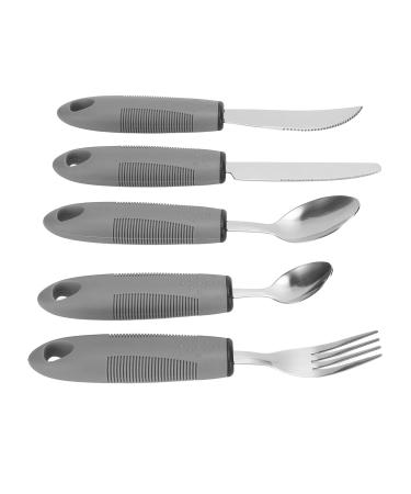 Special Supplies Adaptive Utensils Stainless Steel 5 Piece Adaptive Utensils Set Wide Non Slip Handles for Hand Tremors Arthritis Parkinson's or Elderly Use - Buy Online on GoSupps.com