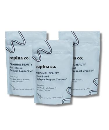Copina Co. Original Vegan Collagen Booster Creamer Mix: Plant Based Collagen Support Smoothie Drink Vegan Creamy Blend | Original Flavor | 3 Bags - 25 Servings per Bag