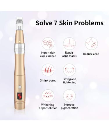 Beaut Links DerMapen Electric Microneedling Pen - 0-2.5mm Micronic Needles with LED Light for Skin Rejuvenation & Anti-Acne | 24 Needle Cartridges Included - Buy Online on GoSupps.com