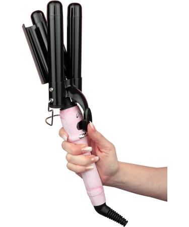 Waver 3 Barrel Curling Iron Hair Waver | Adjustable to 430 Degrees | Auto Shut Off | 25mm Ceramic Crimper | LCD Display | Triple Hair Curler - Buy Online on GoSupps.com