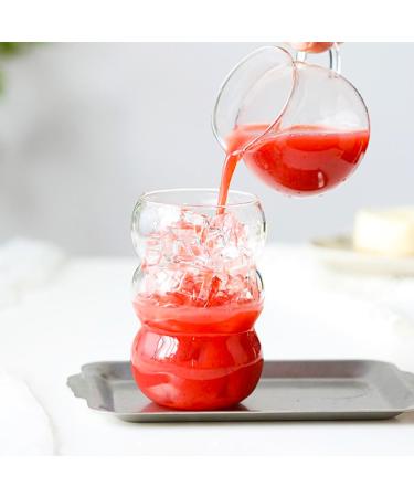 Alink Bubble Glass Set - 4 Ribbed 550ml Drinking Glasses for Latte Macchiato Iced Coffee & Cocktails | Elegant Wave Design - Buy Online on GoSupps.com