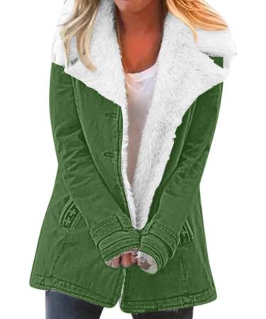 Shop Hanxiulin Fleece Plush Jacket for Women - Warm Fluffy Zipper Hooded Winter Coat in Green | Ideal for Outdoor Wear - Buy Online on GoSupps.com