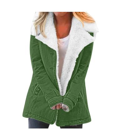 Hanxiulin fleece plush jacket fluffy warm zipper wool jacket fleece jacket women down jacket hooded tops art fur warm outdoor winter coat plush jacket m 2-green