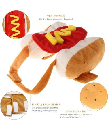 FANSU Pet Halloween Costume Dog Cat Pumpkin Costume Puppy Cosplay Clothes Design Creative Funny Warm Outfits Hoodie Animal Costumes Apparel with Hat and Ears (M hot dog) M hot dog - Buy Online on GoSupps.com