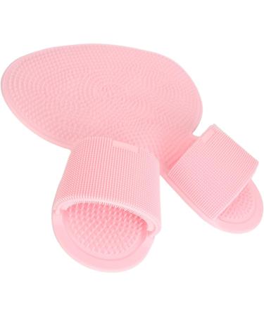 Buy Durable Silicone Foot Scrubber Mat - Easy to Clean Flexible & Multifunctional Shower Foot Cleaner for Men - Pink - Buy Online on GoSupps.com