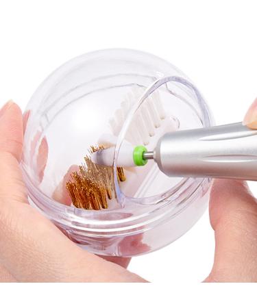 Noverlife Mini Nail Drill Bits Cleaner Brush Case Nail Drill Bits