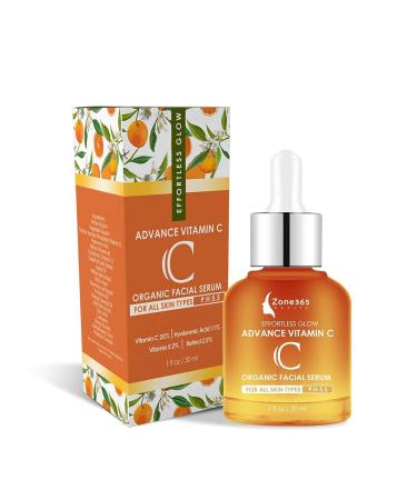 Zone - 365 Vitamin C Topical Face Serum with Hyaluronic Acid  Vitamin E  and Retinol to Remove Dark Spot - 1fl oz