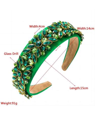 MUQINGWAN Fashion Women's Retro Crystal Rhinestone Headband - Green | Women & Girls Accessories - Buy Online on GoSupps.com