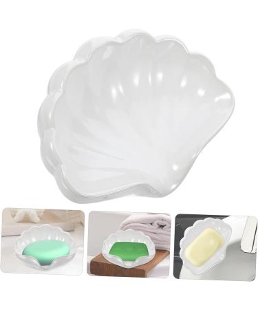ETHZZLE Soap soap basket ceramic soap holder desktop Soap Container soap Pearlescent light luxury soap dish old fashioned sponge holder Scrubber modeling small ceramic dish White 13.80X10.00X7.00CM - Buy Online on GoSupps.com