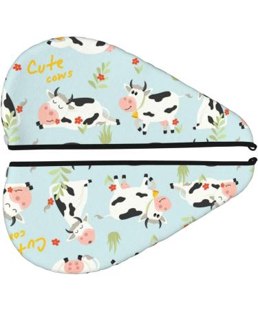 Buy Cute Cows Microfiber Hair Towel | Soft & Super Absorbent Wrap for Women | Quick Dry Coral Velvet for Long Curly & Thick Hair - Buy Online on GoSupps.com