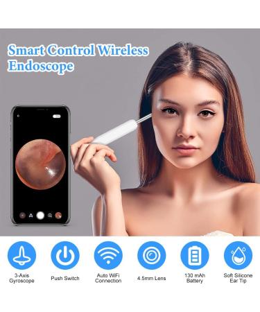 ACWOO Ear Wax Remover - 1296P HD Wireless Ear Wax Removal Kit with Camera - Visual Otoscope Ear Cleaner for Adults, Kids & Pets - Buy Online on GoSupps.com