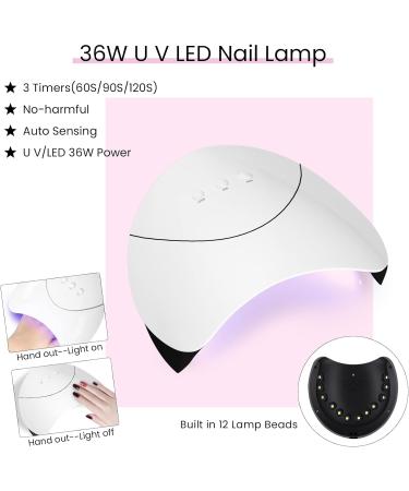 Phoenixy Poly Nail Gel Kit: 8 Colours 15ml Set + 36W UV/LED Lamp | Professional Nail Art Starter Set for Women - 29 Piece Set - Buy Online on GoSupps.com