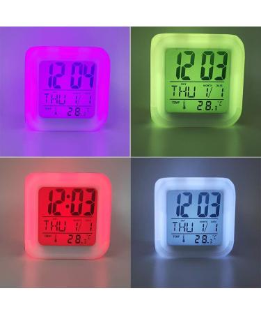 Unicorn Digital Alarm Clocks for Girls LED Night Glowing Cube LCD Clock with Light Children Wake Up Bedside Clock Birthday Gifts for Kids Women Bedroom (Rainbow) - Buy Online on GoSupps.com