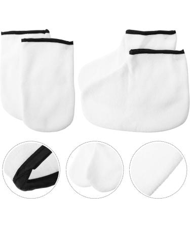 2 Pairs Hand and Foot Mask Body Wash Mitts Wax Tools Boot Glove Wax Treatment Tools Supply Exfoliating Boots Thermal Mitten Gloves Feet Care Mask Polyester Remover White Spa - Buy Online on GoSupps.com